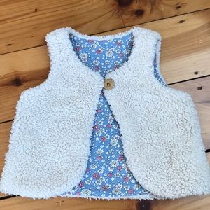 Mini Boden Faux Fur Reversible Vest
